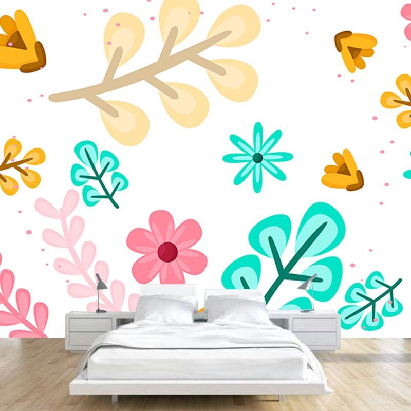 Mildew Resistant Tropical Plants Mural Decorative Wallpaper for Dining Room