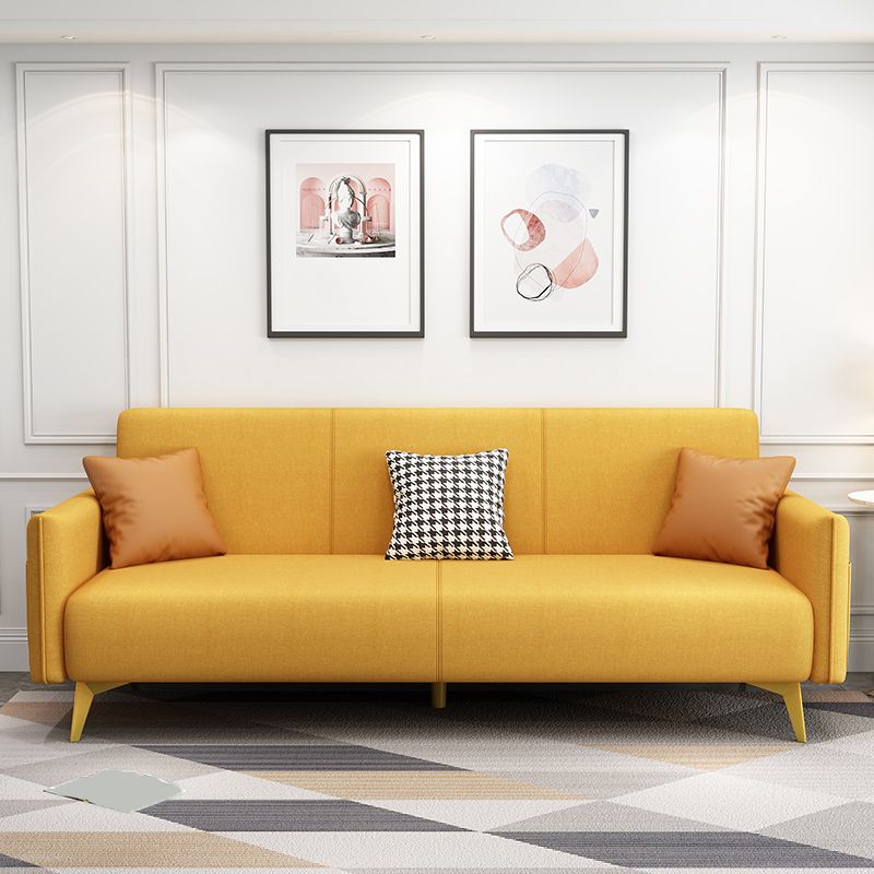 Contemporary Square Arm Living Room Fabric Stationary Seating
