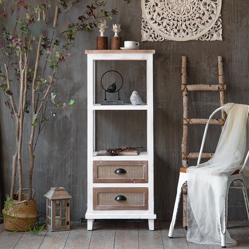 Distressed Wood 1 - Door Accent Cabinet Industrial Shelves Included Cabinet with Drawers