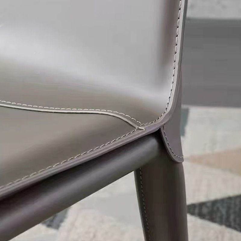 Contemporary Style Dining Chairs Armless Dining Chairs with Metal Legs for Home