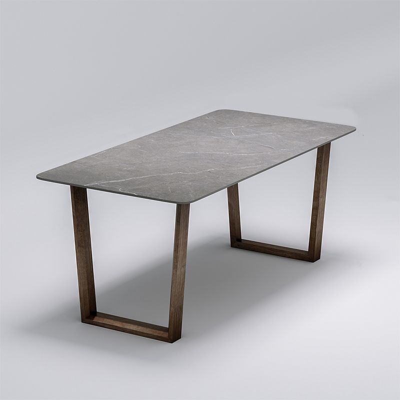 Modern 1/4/5/7 Pieces Dining Furniture Stone Rectangle Dining Chairs Set in Gray