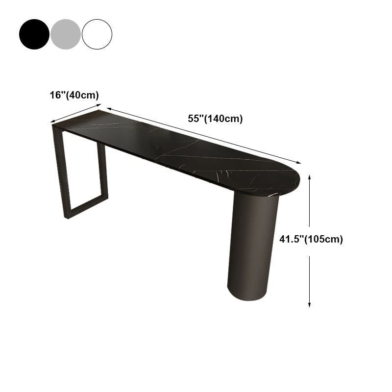 Marble Modern Double pedestal Patio Bar Table Indoor Bistro Bar Height Cocktail Table