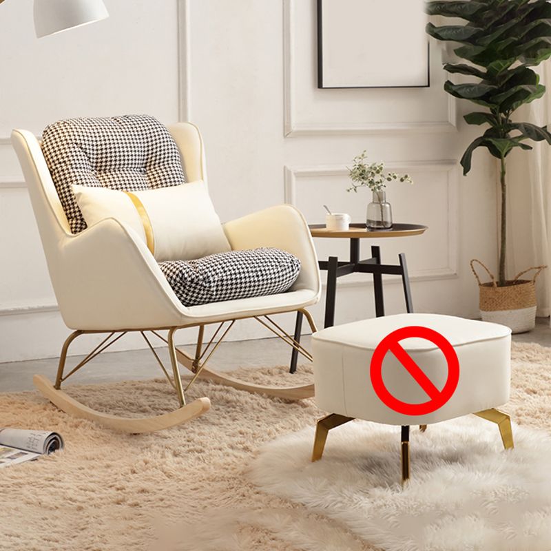 Modern Style Rocking Chair Metal Frame Doll Cotton Filling Cushion Wingback Rocker Chair