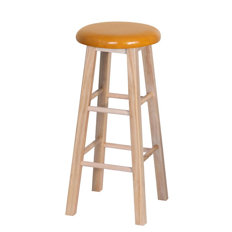 Industrial Style Bar-stool with Wooden Legs Round Seat for Kitchen Bar