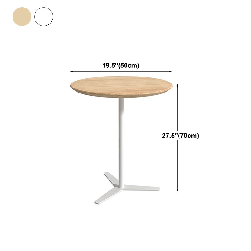 Metal Modern Round Dining Table Pine Wood Top Table for Kitchen