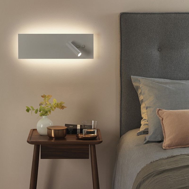 Estilo moderno simplicidad lámpara de lectura led led de lectura rotatable diseño de montaje en la pared con base de metal rectangular
