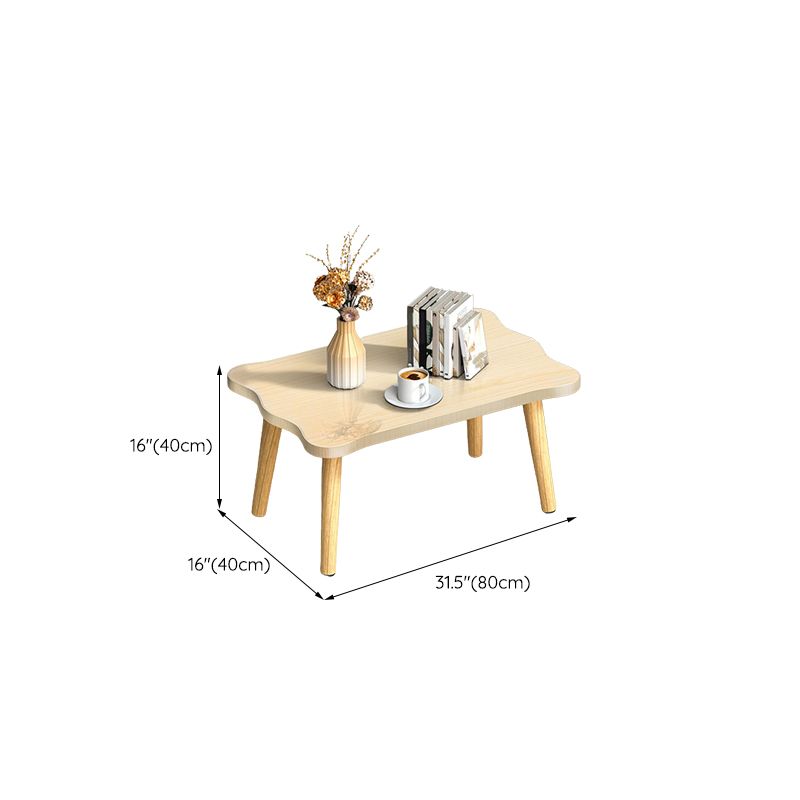 Modern Wood Side Table Bedroom No Distressing End Table with 4 Legs