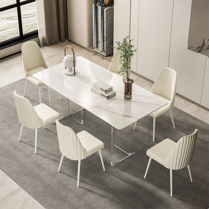 Designer Style Sintered Stone Dining Set Rectangle 1/5/7 Pieces Dining Table with Chairs