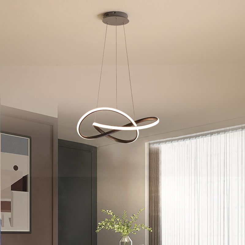 Modern Dining Room Lighting Twisted Turned Lighting Fishersts con ombra acrilica