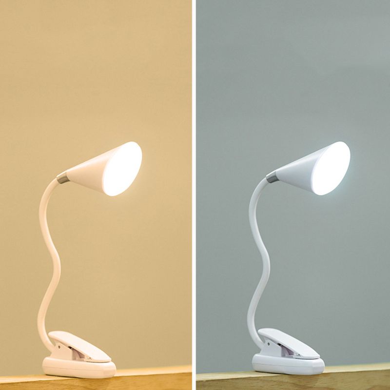 Coup de table à pinces conique Macaron Plastique Couple de chambre LED LECTURE LED avec un bras flexible