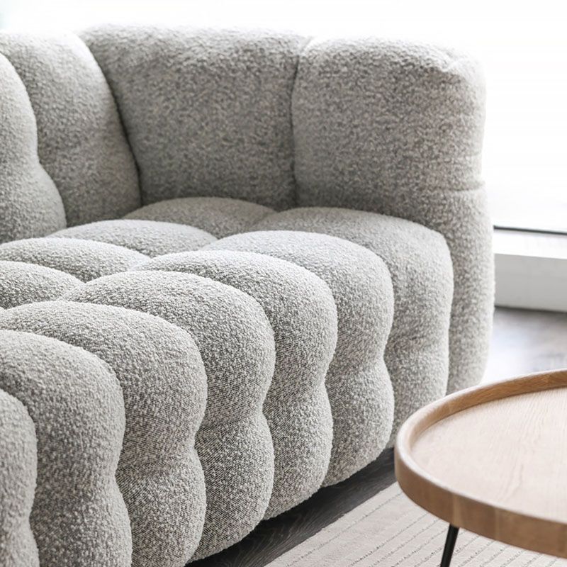 Pillow Sewn Back Sofa Contemporary Tuxedo Arm Wool - 40.16" D