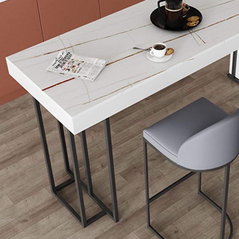 Glam 1/3/4 Pieces Bar Table Set Rectangle Bar Table with Metal High Stools