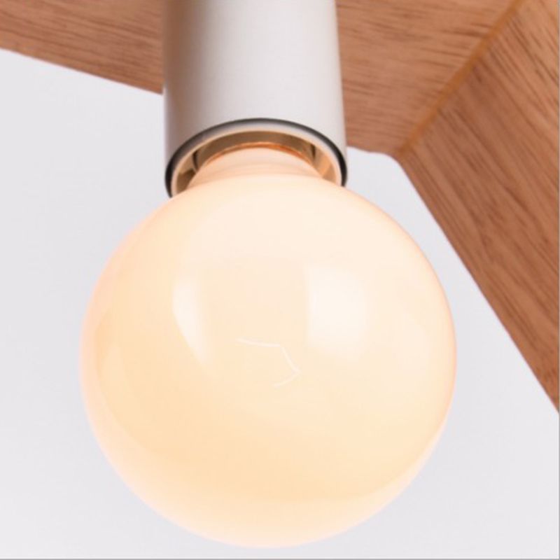 Houten geometrische hangende lamp Minimalistisch lampje met één bulb voor eetkamer