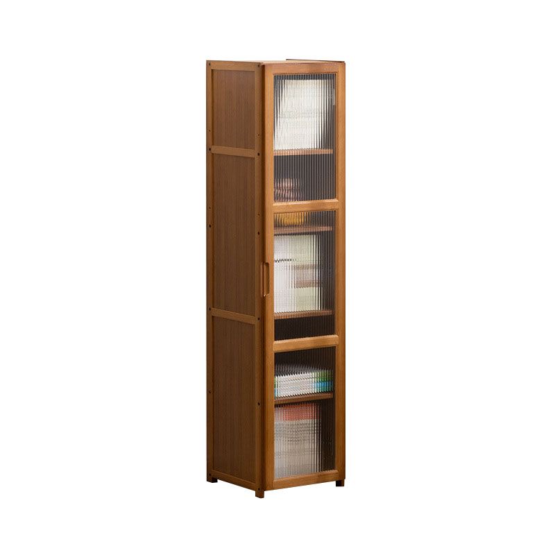 Contemporary Closed Back Bamboo Bookshelf Acrylic Bookcase with Cabinets