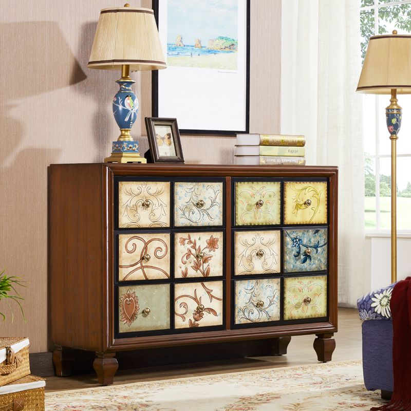 Traditional Storage Chest Solid Wood Storage Chest Dresser with 3/5/6 Drawers