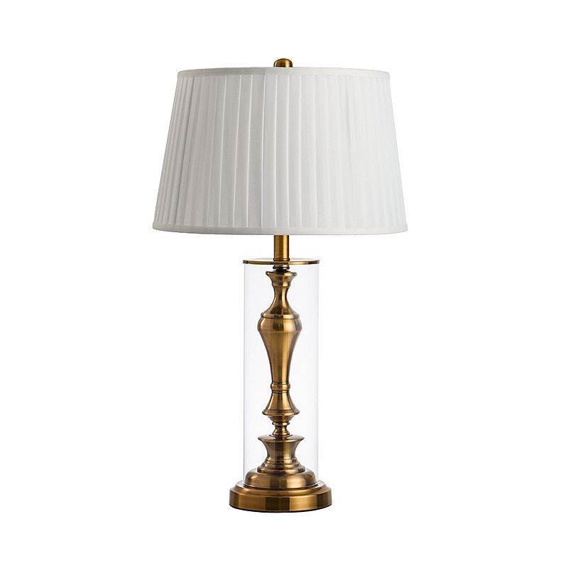 Gold 1 Night Table Light Light Countryside Fabric Empire Shade Table table de chevet avec base de chandelles en métal