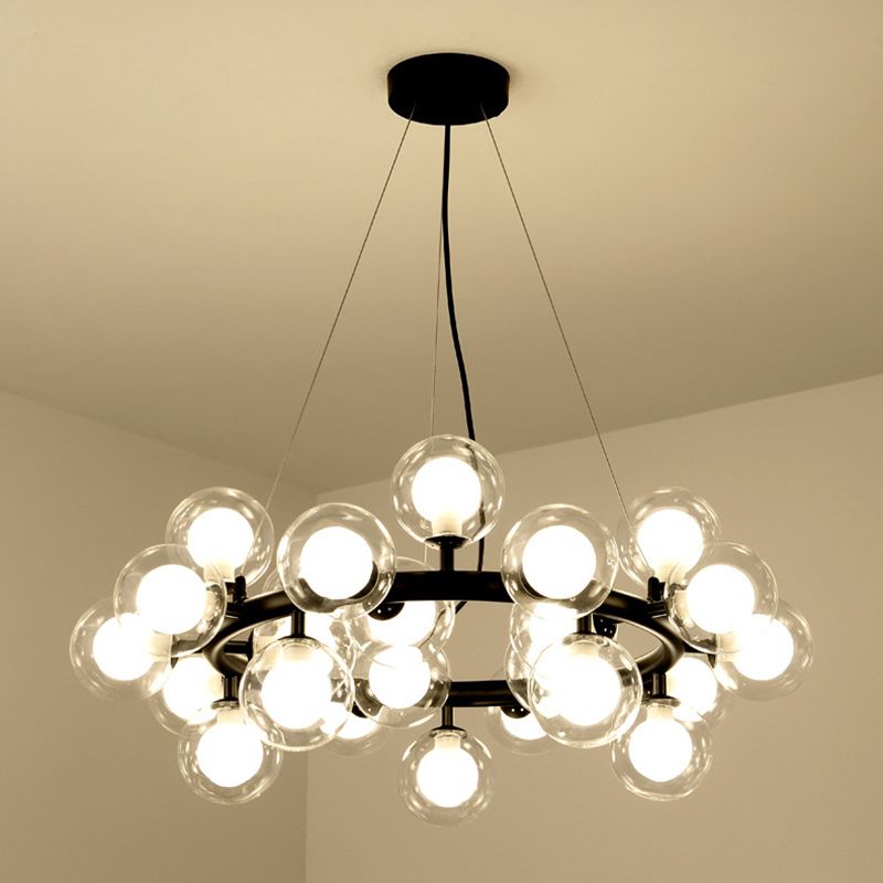 Contemporary Circular Chandelier Lights Glass Pendant Ceiling Lights for Living Room