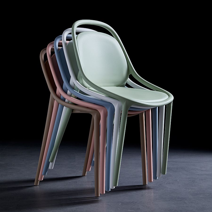 Contemporary Style Stackable Dining Chair Plastic Open Back Side Chair