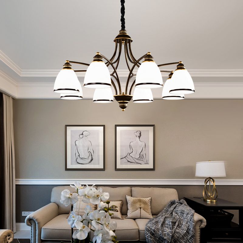 Lampadario in stile americano lampadario multi -testa appeso alla luce per il salotto
