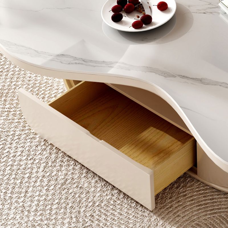 Modern Coffee Table Free Form Single Coffee Table with Storage Drawer