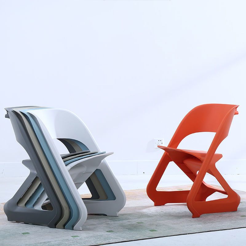 Contemporary Plastic Dining Armless Chair Kitchen Open Back Chair for Home