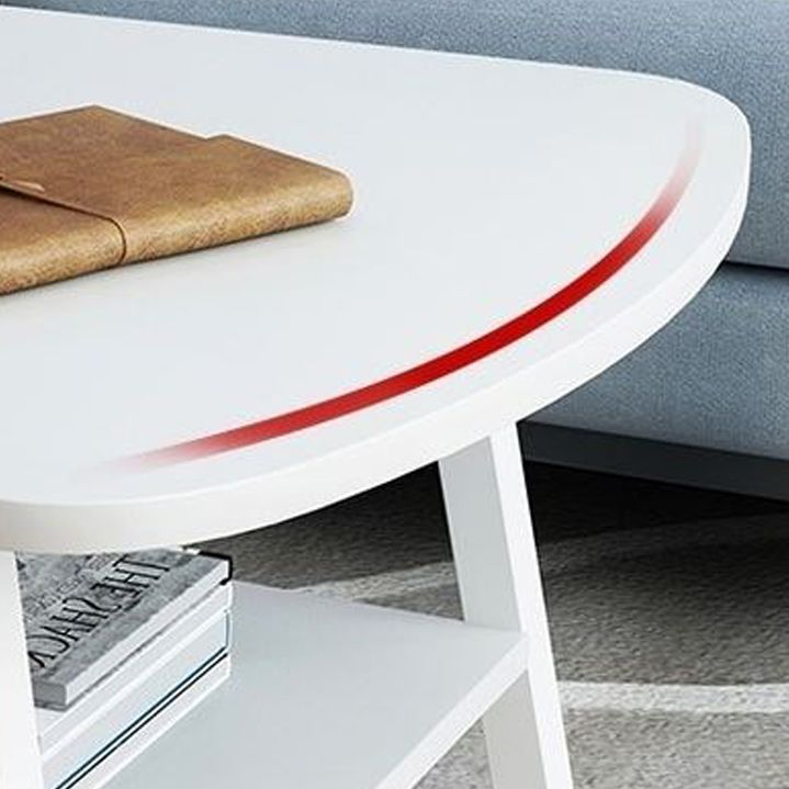 Modern 19.6" H Rectangle Wooden Coffee Table Steel 4 Legs Cocktail Table