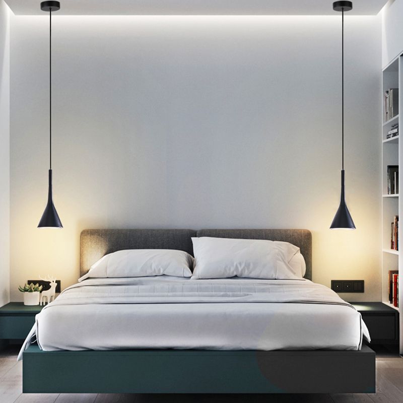 Cone Shape Glass Hanging Light Modern Style 1 Light Hanging Light Fixture