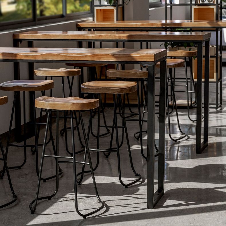 Modern Bar-height Table Solid Wood Top Pub Table for Patio Use