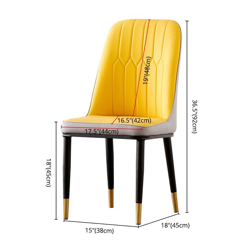Nordic Style Metal Dining Accent Chair Dining Room Armless Dining Chairs