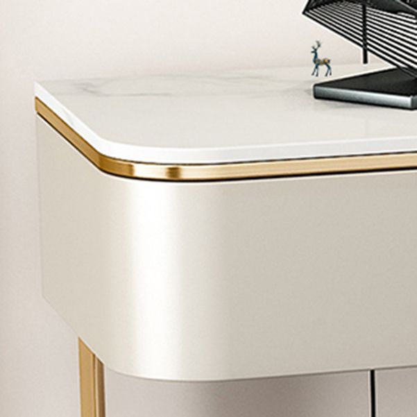 2 Drawers Console Table Modern Stone Accent Table for Hall , 33.46" Tall