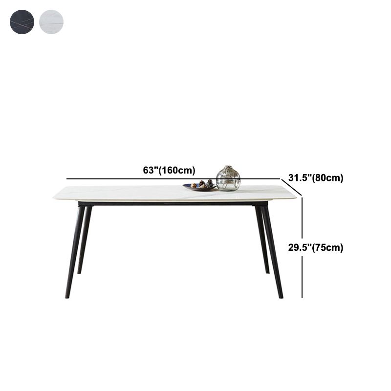 Rectangle Modern Stone Table Standard Height Dining Table with 4 Legs