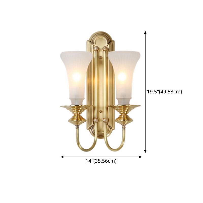 Contemporary Armed Wall Mounted Light Milk Glass Wall Lamp for Bedroom