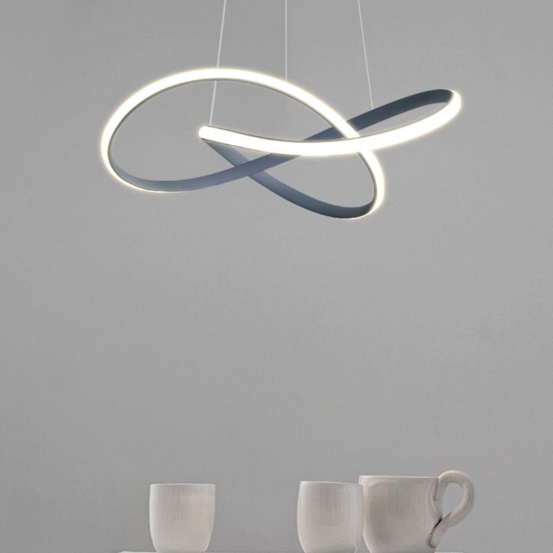 Linear Shape Chandelier Lamp Modern Single Light LED Hanging Light for Bedroom