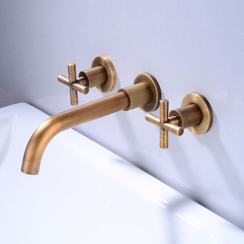 Industrial Wall Mounted Bathroom Faucet Vintage 2-Handle Sink Faucet