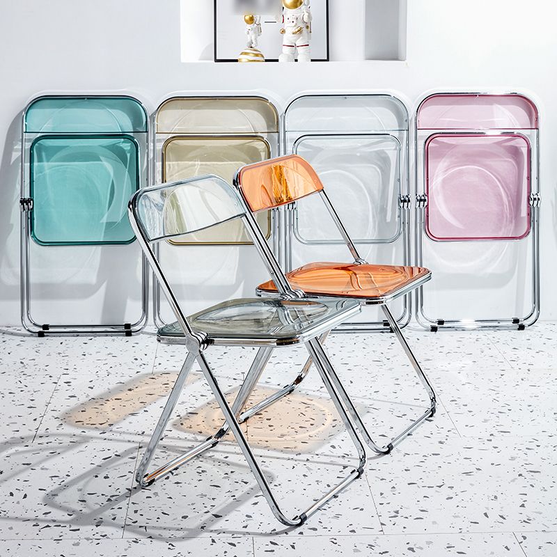 Silla sin brazos de plástico industrial con respaldo abierto para cenar silla lateral
