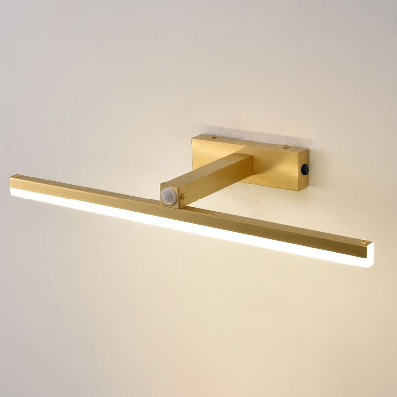 Moderner Stil Geometrischer LED-Wandlampen Metall 1-Licht Spiegel Wandbeleuchtungsideen in Gold