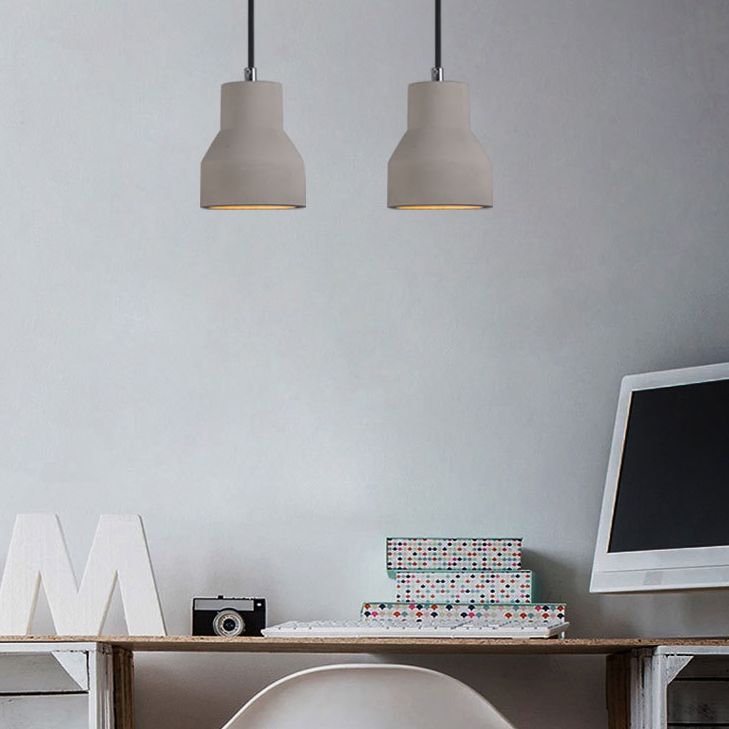 Grijs bel cement hangend lichtende Noordse stijl 1 lichte restaurant plafond hanger lamp
