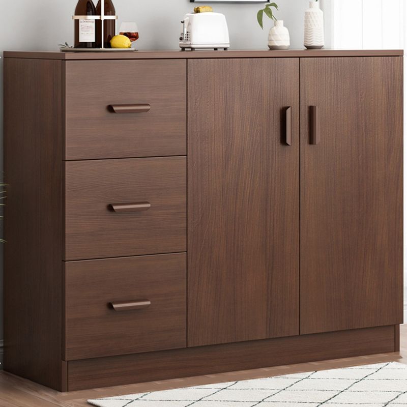 Mid-Century Modern Side Cabinet Brown Accent Cabinet With Doors