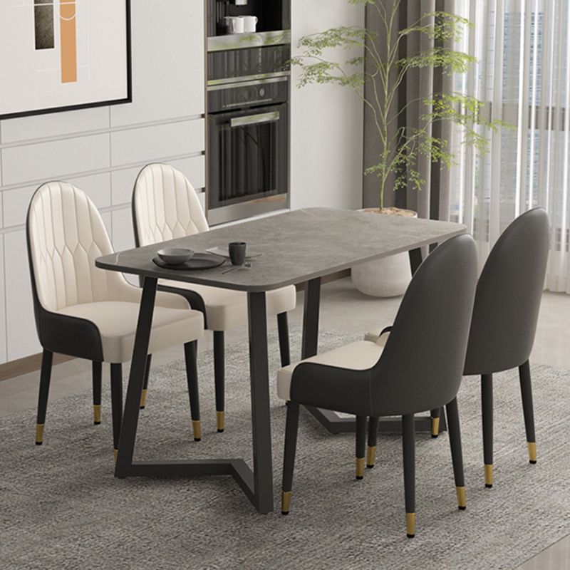 Modern Stone Rectangle Dining Table 1/2/5/7 Pieces Dining Set for Dining Room