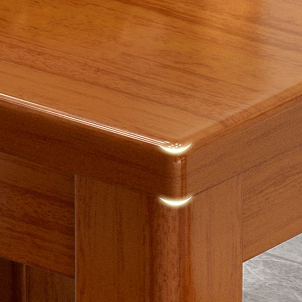 Modern Square Dinner Table Brown Solid Wood Tabletop for 2 Persons