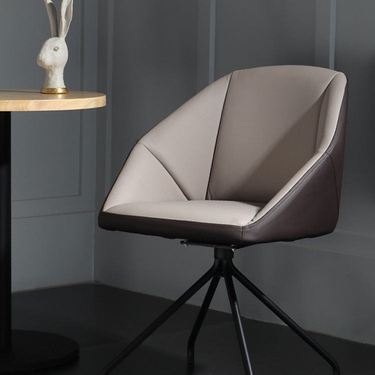 Silla de comedor de estilo moderno, silla Parsons lateral de metal con brazo para cocina
