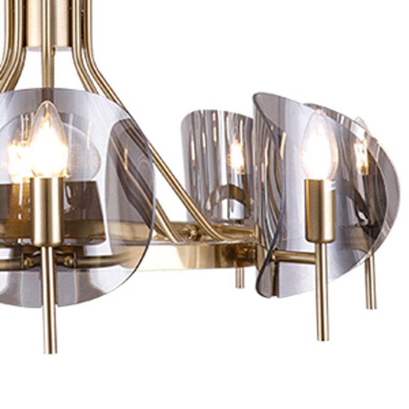 Modern Style Chandelier Light Fixture Round Shape Glass Hanging Light for Living Room