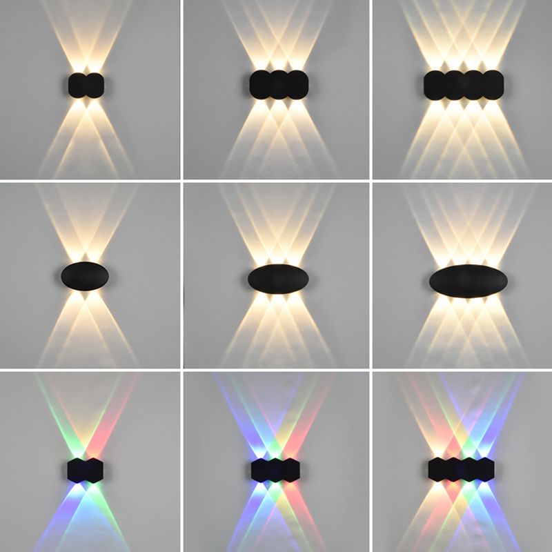 Multi Lights Geometric Wall Lights Modern Style Metal Wall Washer Sconce