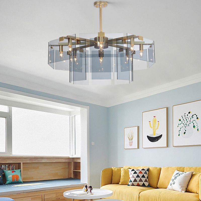 Moderner Stil Gold Kronleuchter Leuchte Geometrie Formglas hängendes Licht
