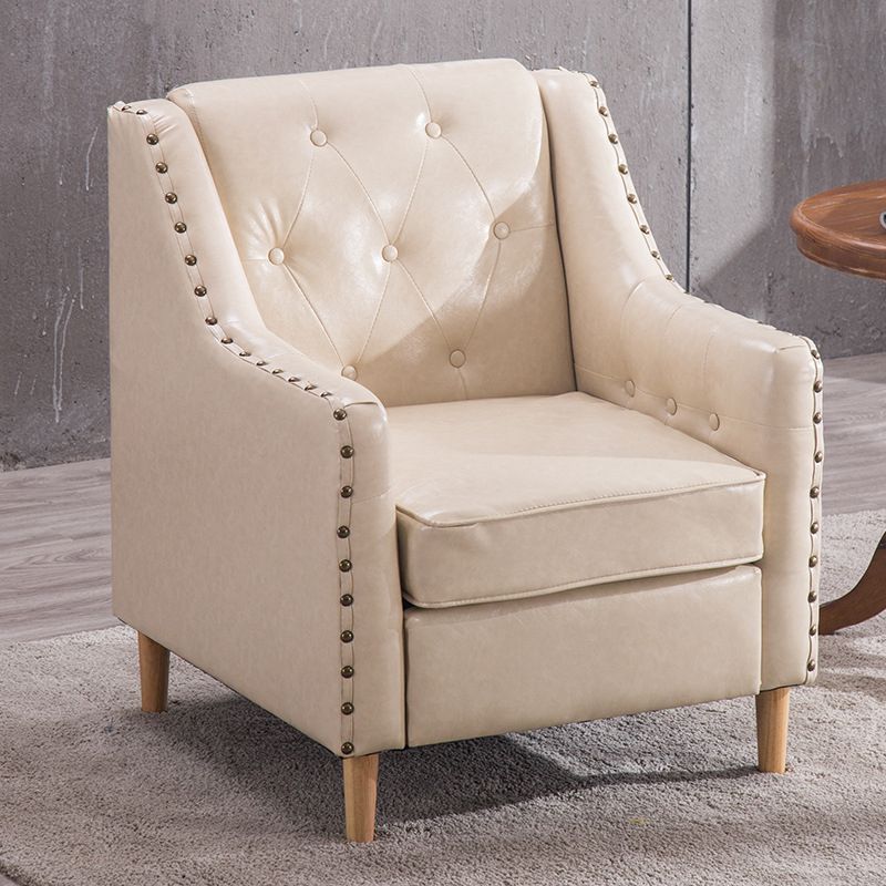 Arm Chair 27.55" L x 27.55" W x 33.46" H Sloped Arms Accent Armchair with Nailhead Trim
