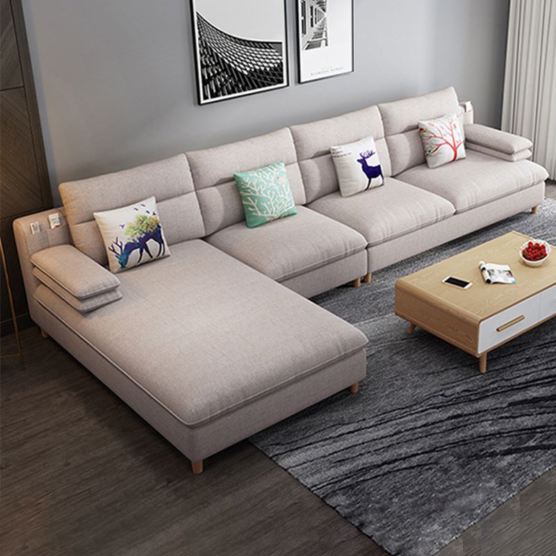 40.94 " H Pillow Top Arm Cotton Blend Sofa & Chaise for Living Room