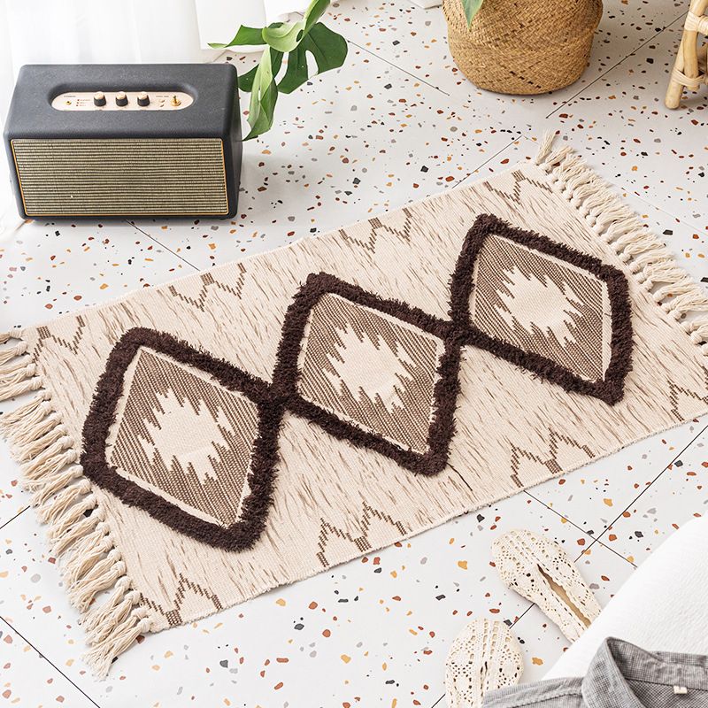 Bohemian Rhombus Intérieur tapis multi-couleurs Coton Tapis de compagnie Anipage de la zone amicale pour la maison