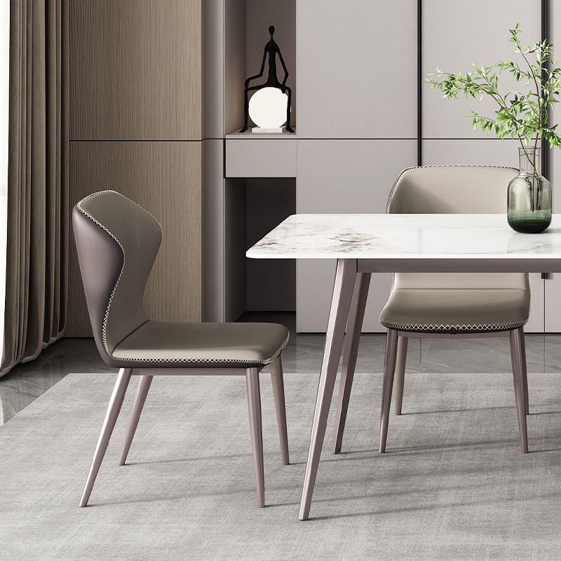 Modern 1/3/4/5/7 Pieces Dinette Set with White Sintered Stone Rectangle Dining Table Set