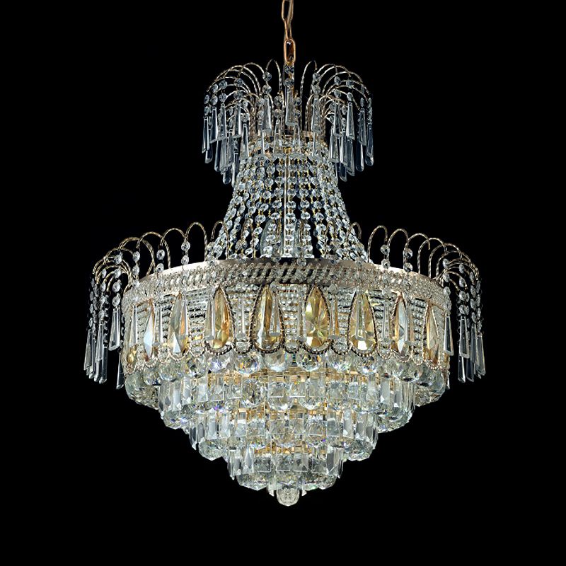 Lampada lampadario a livello di camera da letto Crystal 10 Luci Luce a soffitto contemporanea in oro