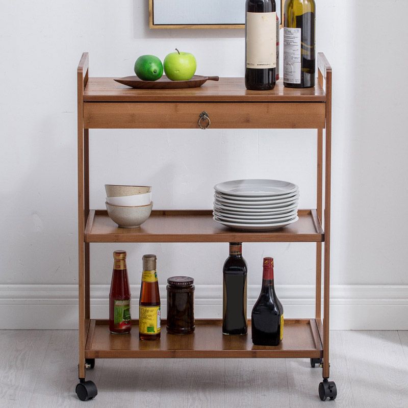 Rolling Home Dining Kitchen Trolley Modern Wooden Kitchen Cart
